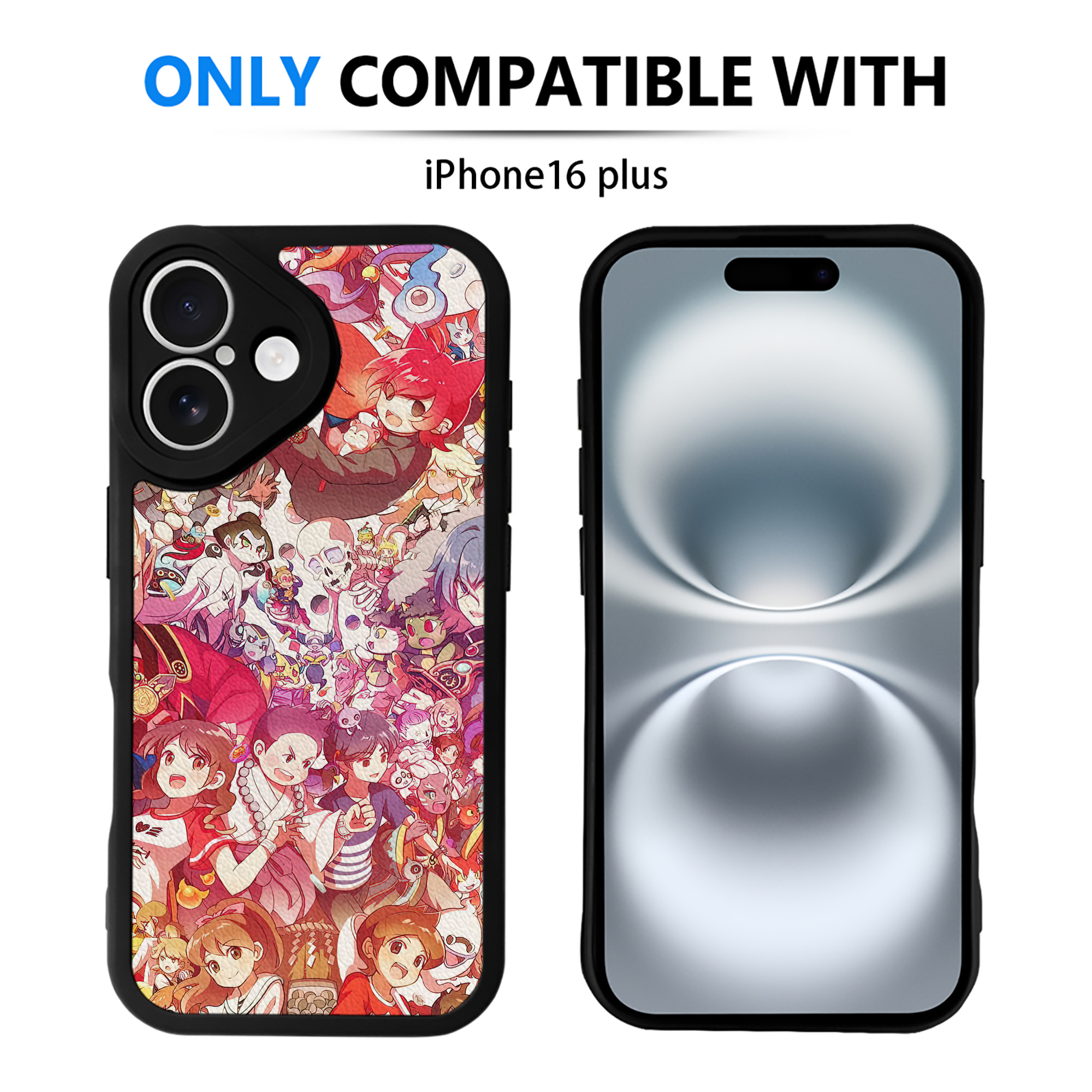 （画像用） 妖怪ウォッチ Yo-kai Watch 【iPhone 16シリーズ対応】シリコンスマホケース（レザー調） 材質：シリコン